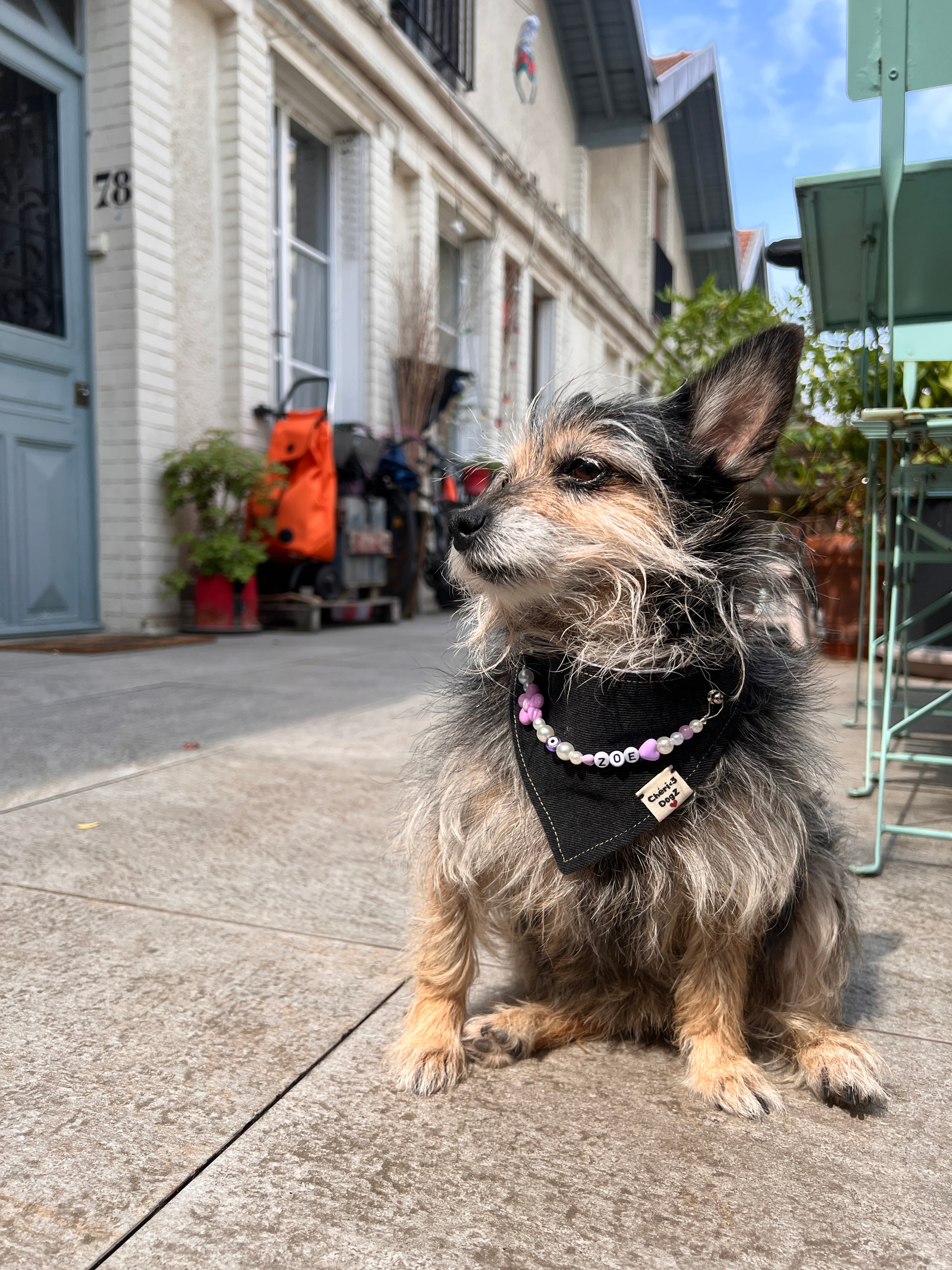 Bandana en jean upcyclé à personnaliser - NOIR