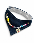 Bandana en jean upcyclé à personnaliser - JEAN FONCÉ