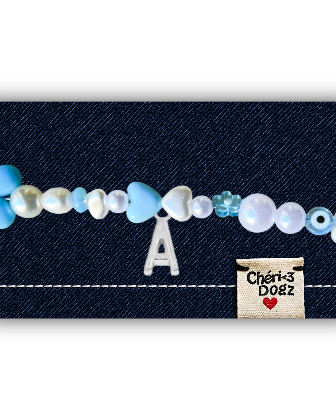Bandana chien à personnaliser en jean upcyclé - JEAN FONCÉ
