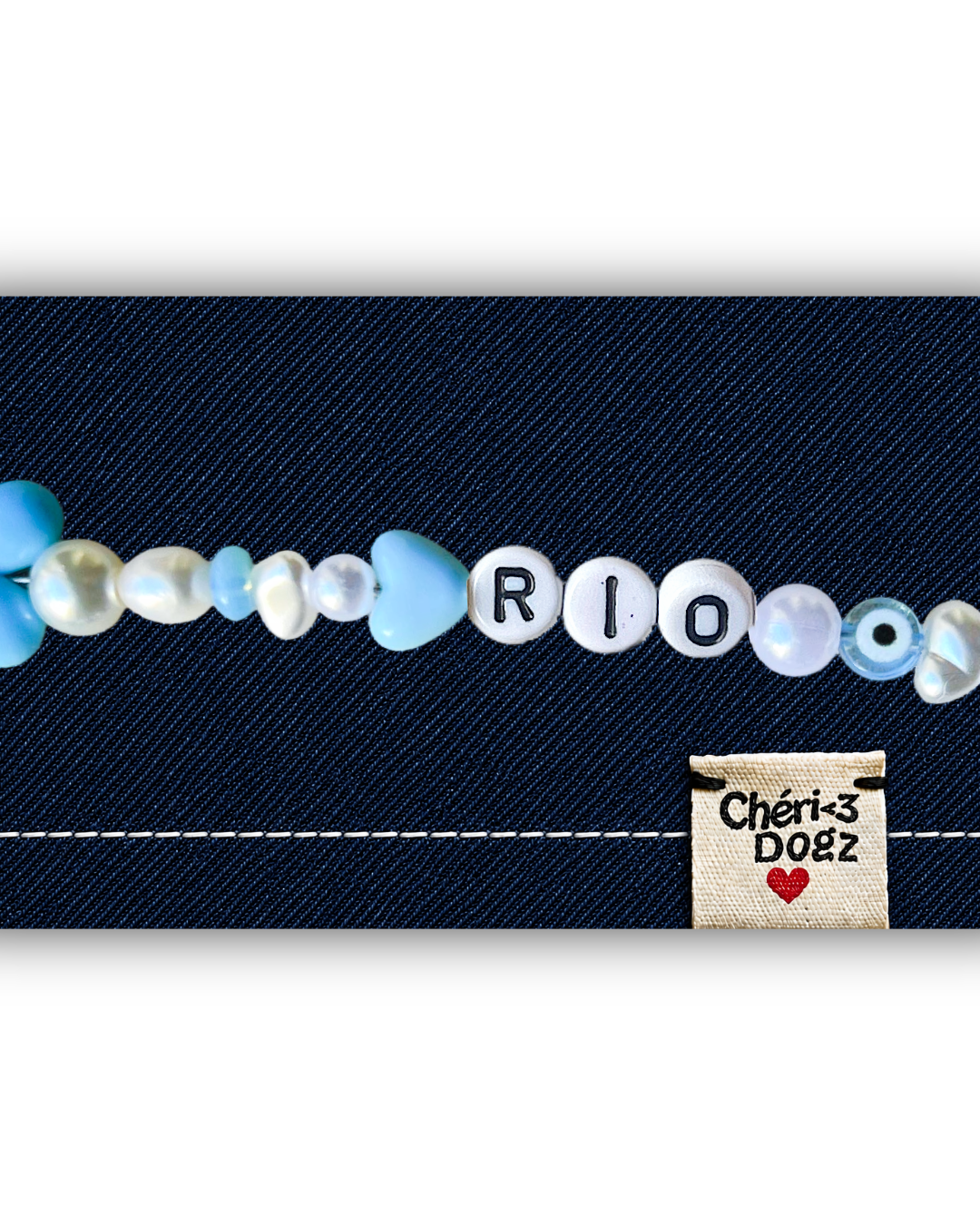 Bandana chien à personnaliser en jean upcyclé - JEAN FONCÉ
