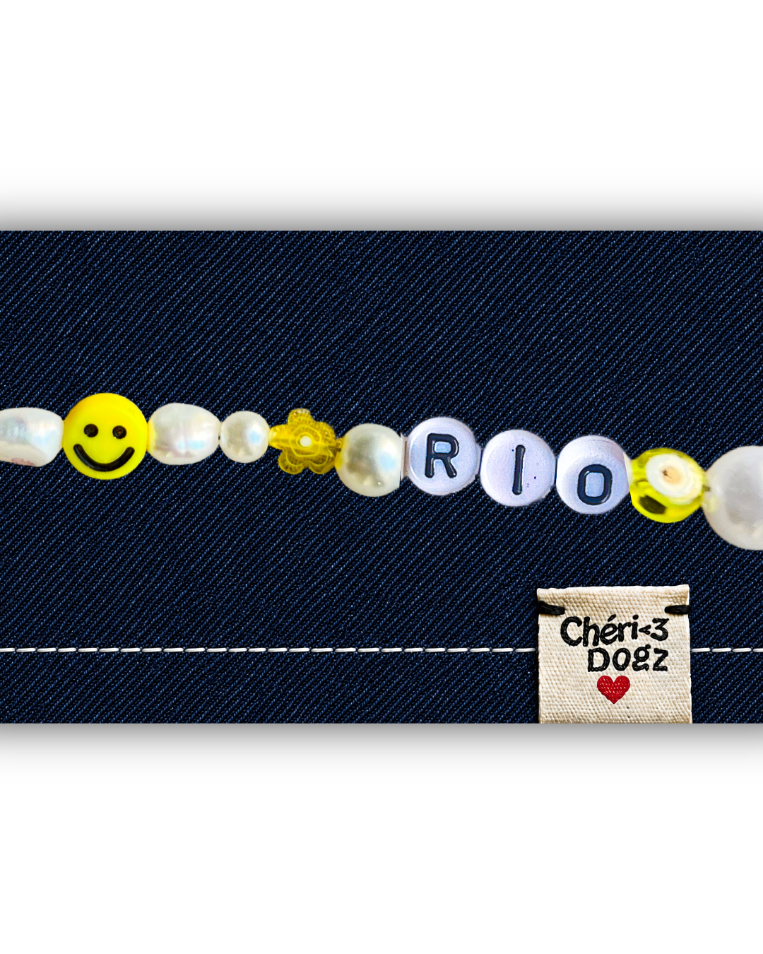 Bandana chien à personnaliser en jean upcyclé - JEAN FONCÉ