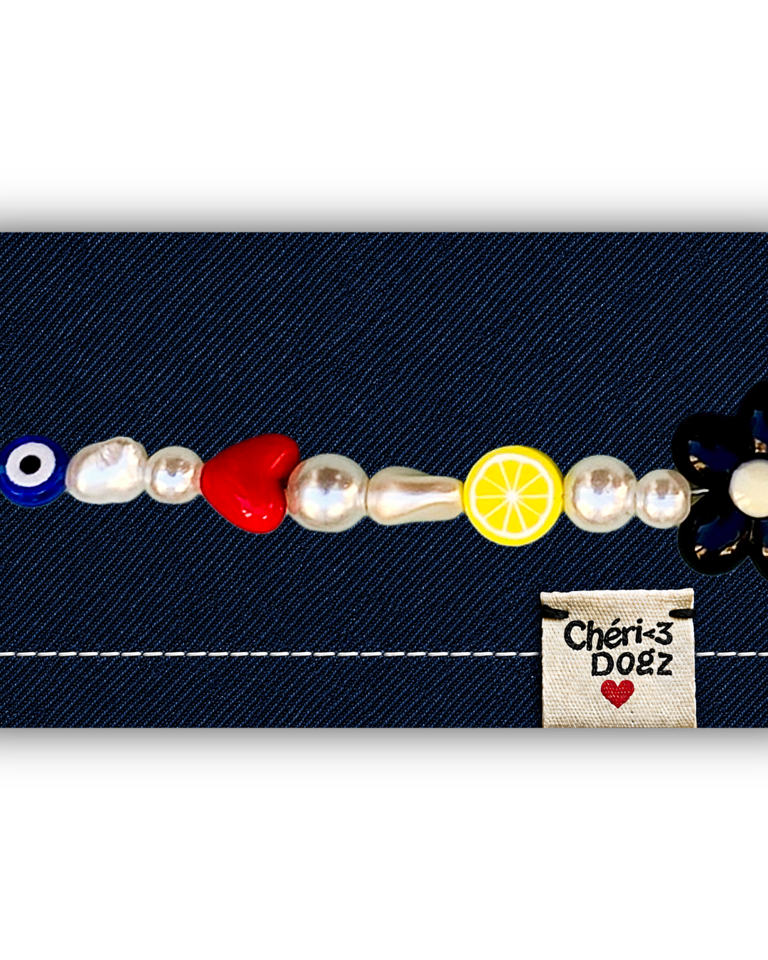 Bandana chien à personnaliser en jean upcyclé - JEAN FONCÉ