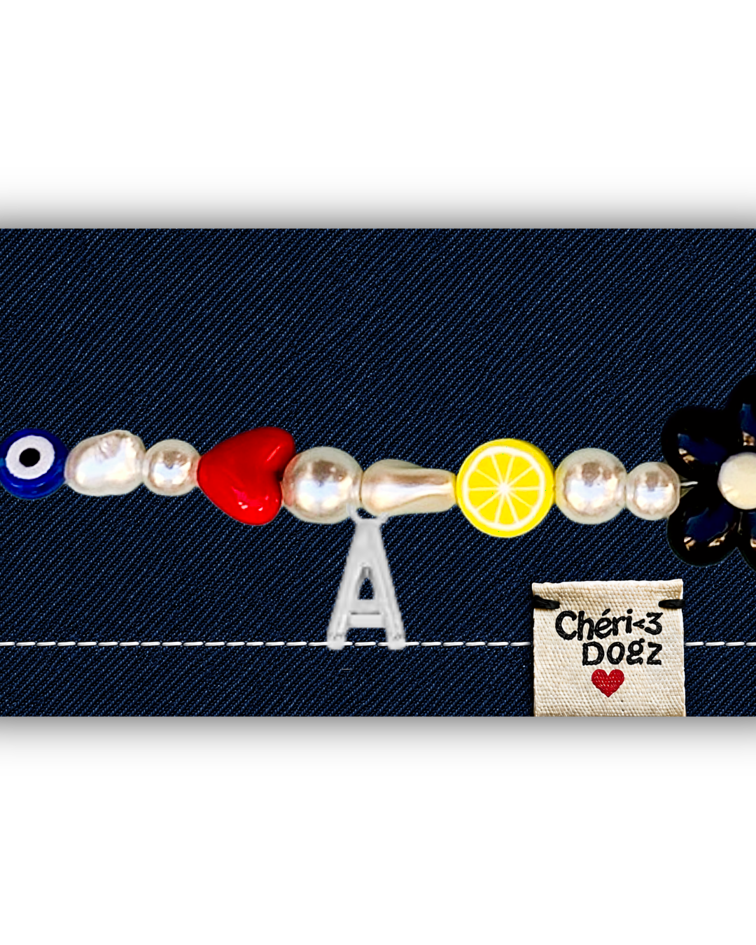 Bandana chien à personnaliser en jean upcyclé - JEAN FONCÉ