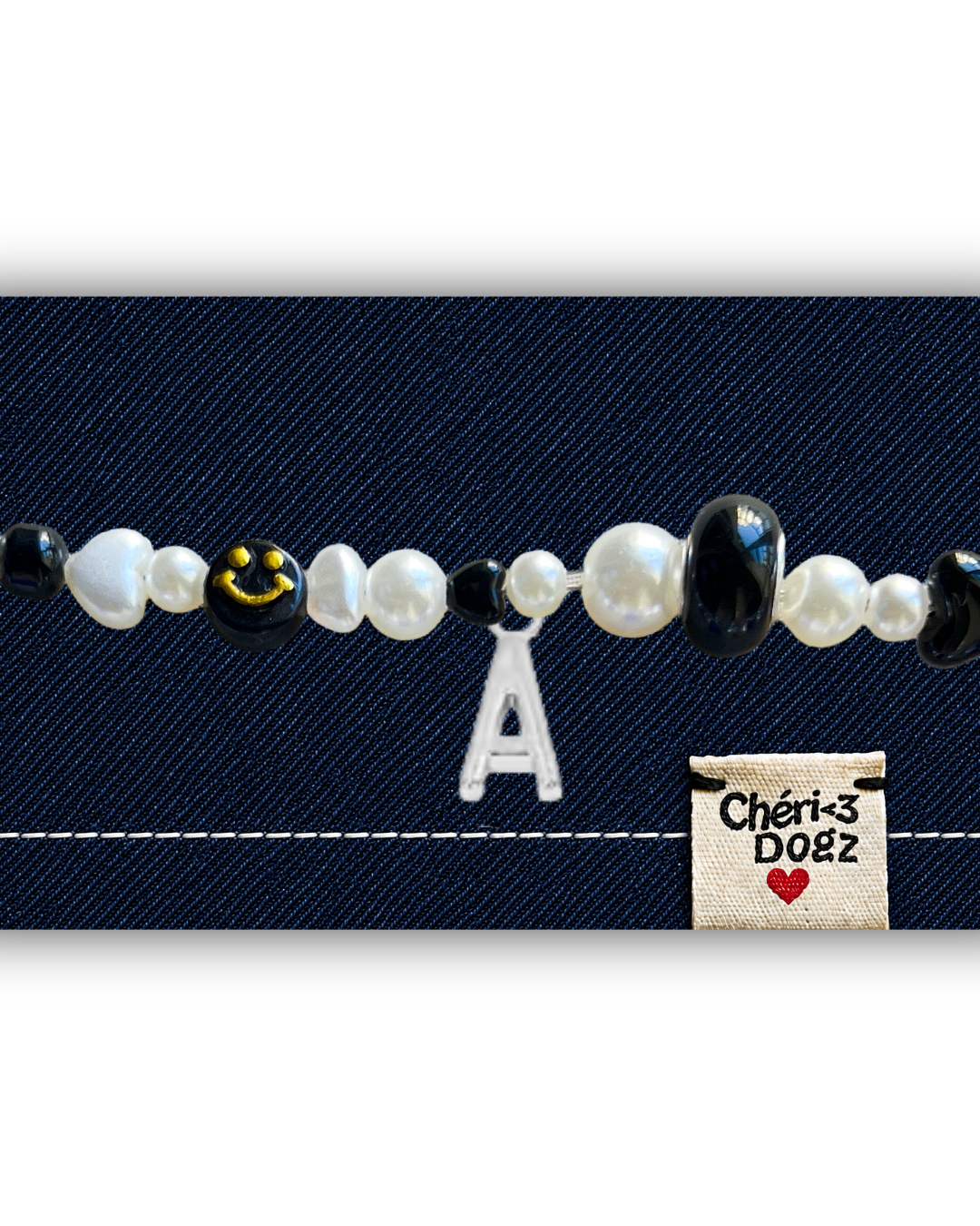 Bandana chien à personnaliser en jean upcyclé - JEAN FONCÉ