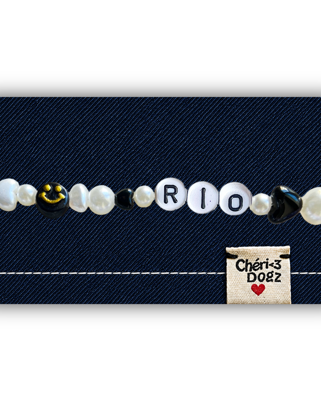 Bandana chien à personnaliser en jean upcyclé - JEAN FONCÉ