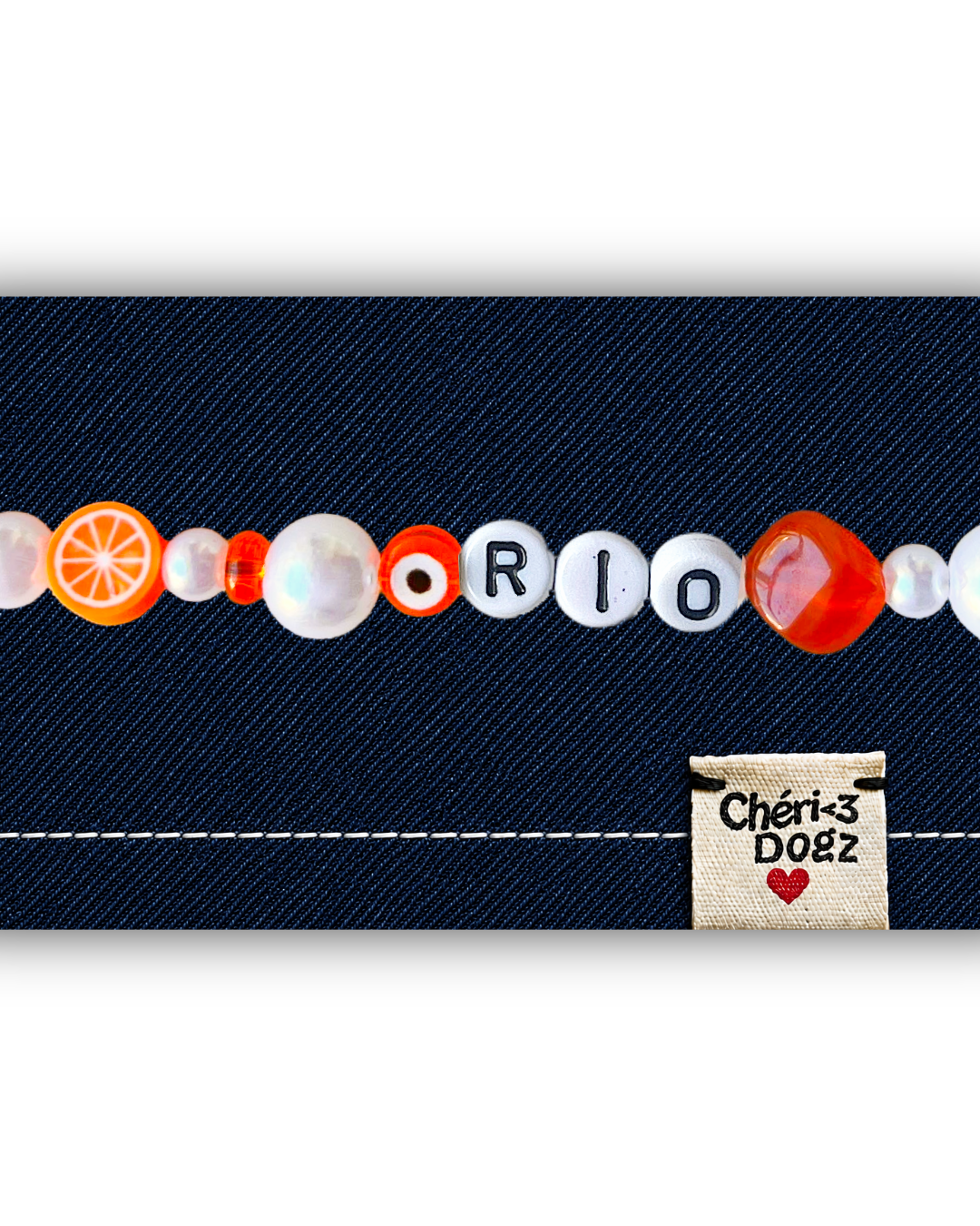 Bandana chien à personnaliser en jean upcyclé - JEAN FONCÉ