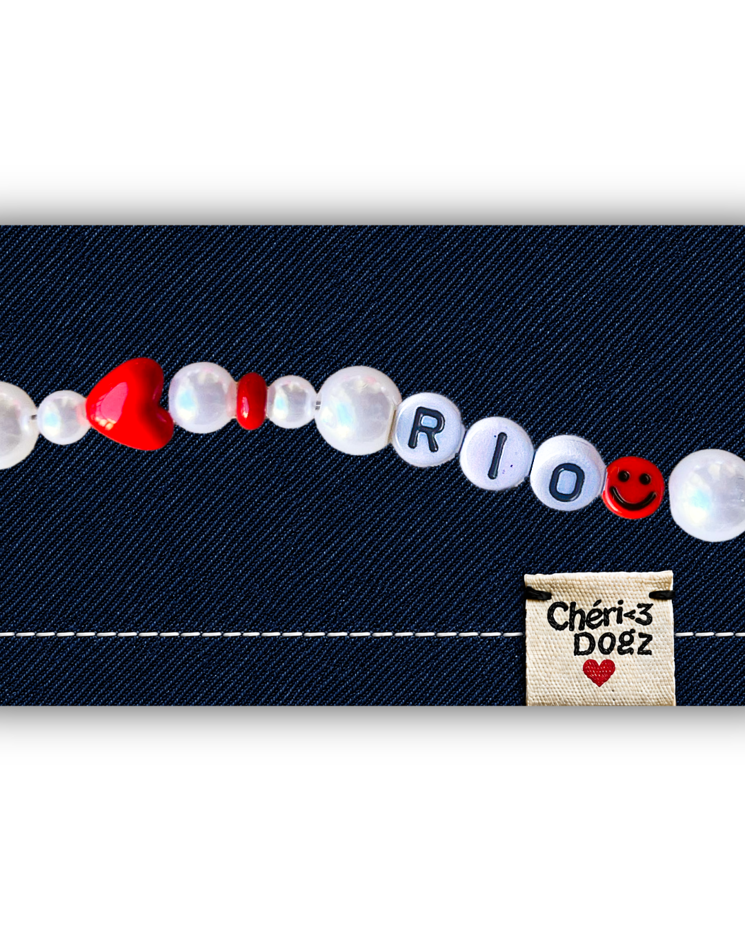 Bandana chien à personnaliser en jean upcyclé - JEAN FONCÉ