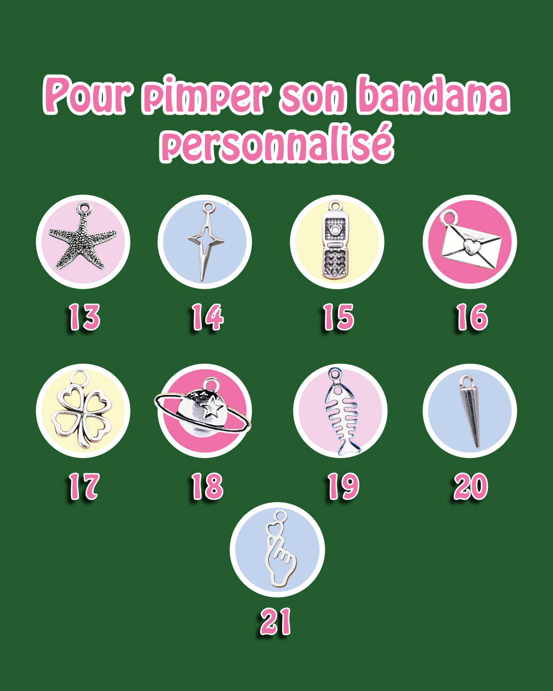 Charms — à ajouter au bandana personnalisé ✨