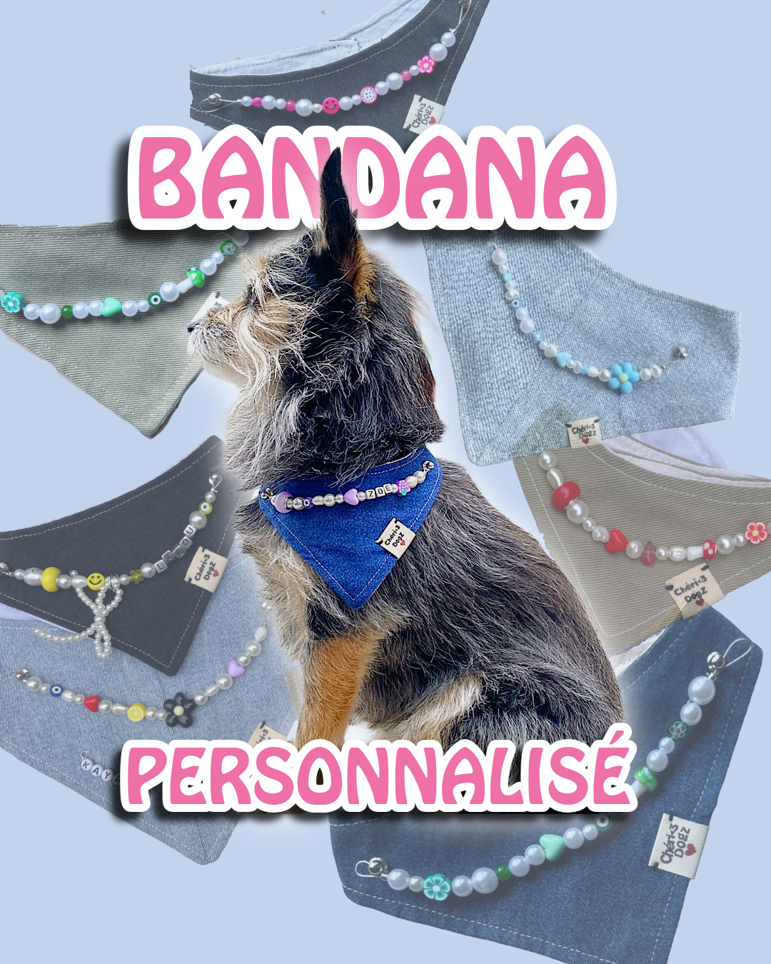 Bandana personnalisé en Jean upcyclé