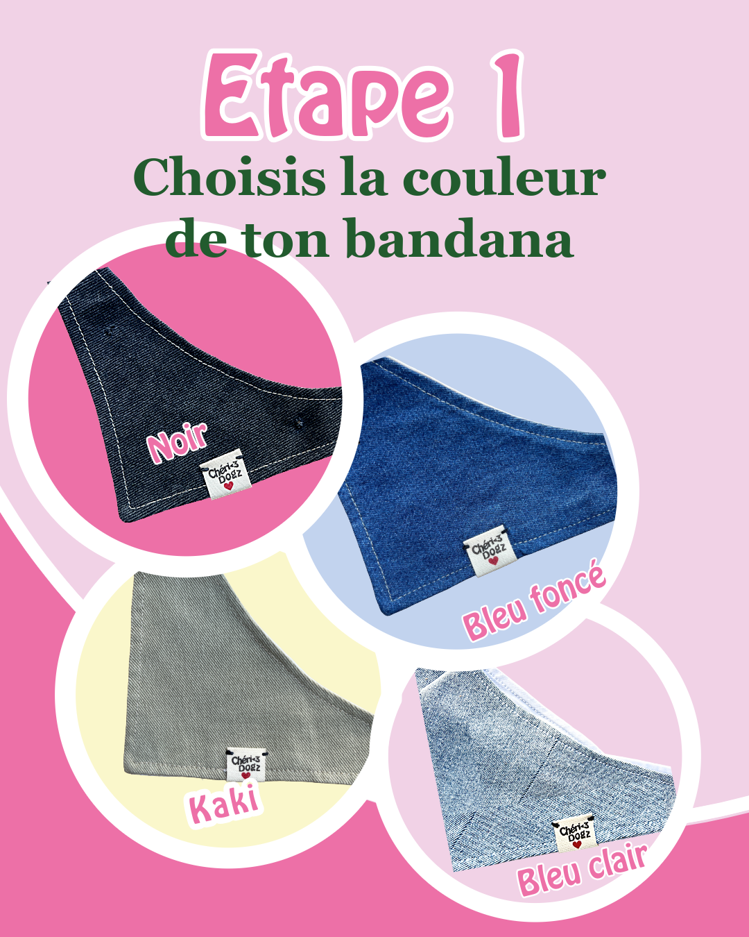 Bandana à personnaliser en jean upcyclé - JEAN CLAIR